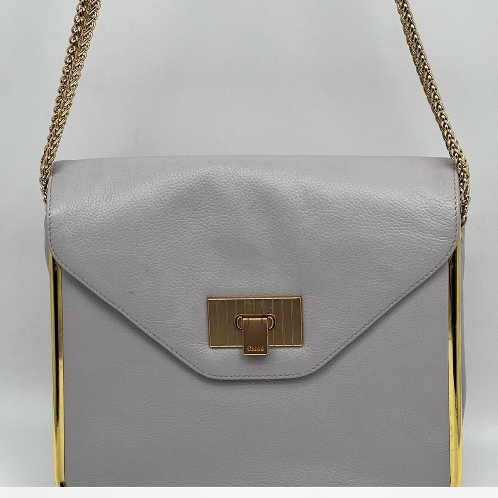 Chloe Gray Textured Leather Bag